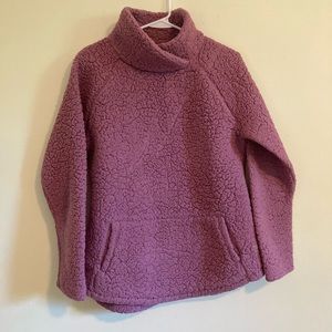 Balance Collection Magenta Sherpa-Like Cowl Neck Sweater